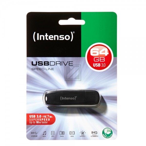 INTENSO USB STICK 3.0 64GB SCHWARZ 3533490 Speed Line