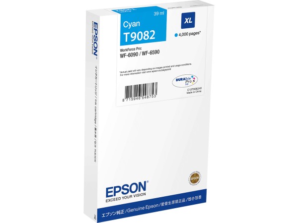 Epson C13T90824N Druckerpatrone cyan XL 4000 Seiten 39ml