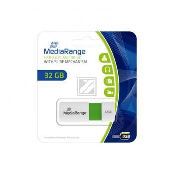 MEDIARANGE USB STICK 32GB GRUEN MR973 Schiebemechanismus