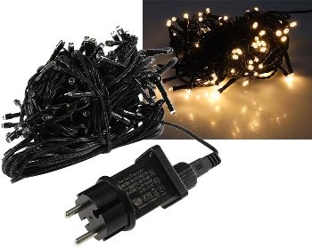 LED Aussen-Lichterkette CT-ALK100 10m warmweiß, Kabel schwarz, IP44, 100 LEDs
