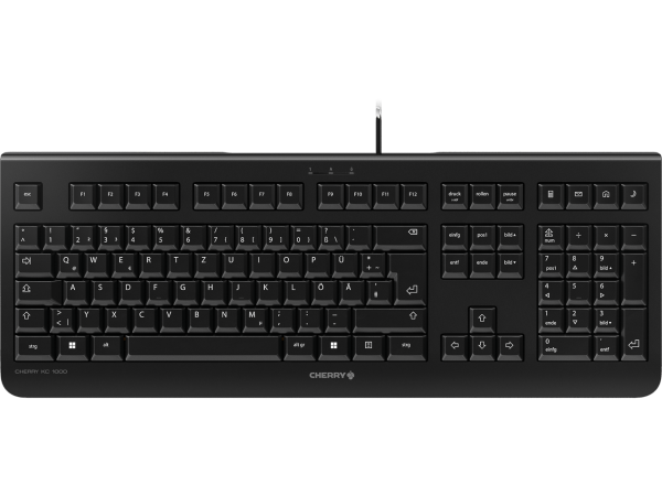 CHERRY KC 1000 Tastatur QWERTZ DE JK-0800DE-2 schwarz mit Kabel USB silent