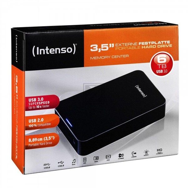 INTENSO 3.5 HDD FESTPLATTE EXTERN 3TB 6031511 USB 3.0 tragbar schwarz