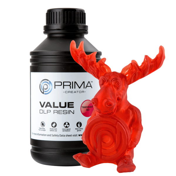 PrimaCreator Value UV / DLP Resin - 500 ml - Transparent Rot