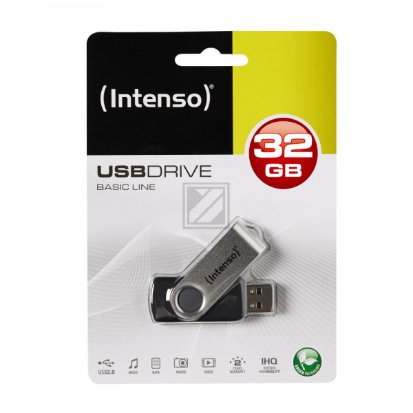 INTENSO USB STICK 2.0 32GB SCHWARZ 3503480 Basic Line