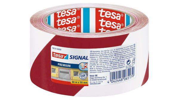Tesa Signal Premium Markierungsband 58131-00000-00 66Mx60mm Rot/Weiss