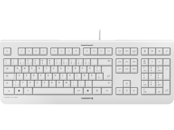 CHERRY KC 1000 Tastatur QWERTZ JK-0800DE-0 weiss mit Kabel USB silent