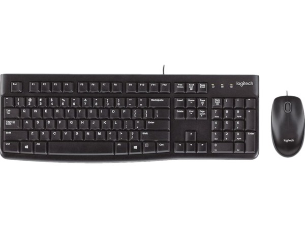 Logitech Desktop MK120 Tastatur und Maus QWERTY US 920-002562 Kabel schwarz