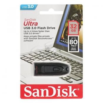 SANDISK CRUZER ULTRA USB STICK 32GB SDCZ48-032G-U46 USB 3.0 schwarz