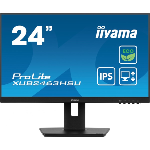 60,5cm/24" (1920x1080) Iiyama Prolite XUB2463HSU-B1 16:9 FHD IPS 100Hz 3ms HDMI DP USB LS Pivot Blac