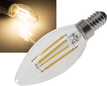 LED Kerzenlampe E14 Filament K4 3000k, 400lm, 230V/4W, warmweiß