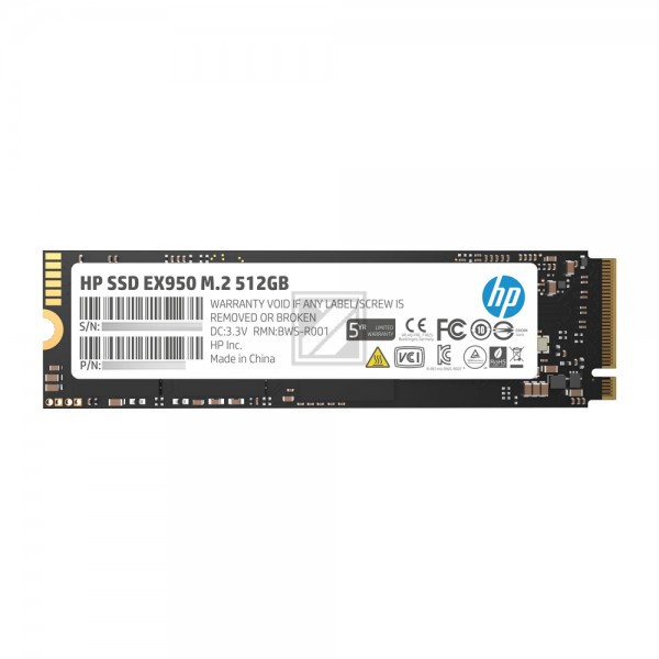 HP SSD EX950 FESTPLATTE INTERN 512GB 5MS22AA#ABB M.2 L:3500MB/s S:2250B/s