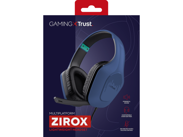Trust GXT 415B Zirox Headset Kabelgebunden Kopfband Gaming Blau 24991