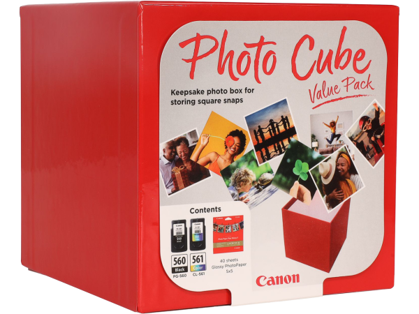 Canon Photo Cube Value Pack mit PG-560/CL-561 Photo Cube Tinte+Fotopapier 3713C007 (2) blk-col