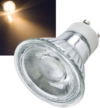 LED Strahler GU10 H50 COB 3000k, 440lm, 230V/5W, warmweiß