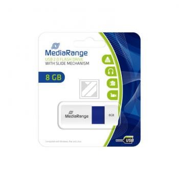 MEDIARANGE USB STICK 8GB BLAU MR971 Schiebemechanismus