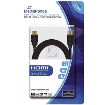 MEDIARANGE HDMI KABEL 3m MRCS157 schwarz