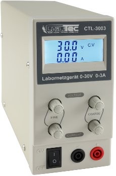 Regelbares Labornetzgerät CTL-3003 beleuchtete LCD Anzeige, 0-30V, 0-3A