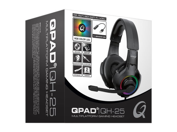 QPAD QH25 7.1 USB PRO GAMING HEADSET 9J.H3593.H25 Kabel/Mikrofon/3,5Klinke