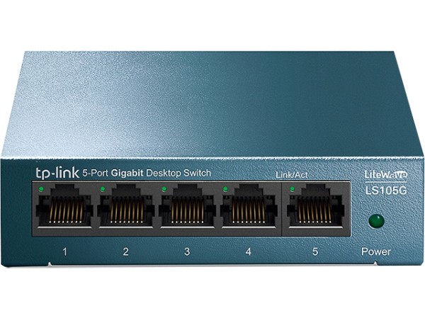 TP-Link 5-Port Desktop Switch (10/100/1000Mbit/s) LS105G 5xRJ45 dunkeltürkis unmanaged