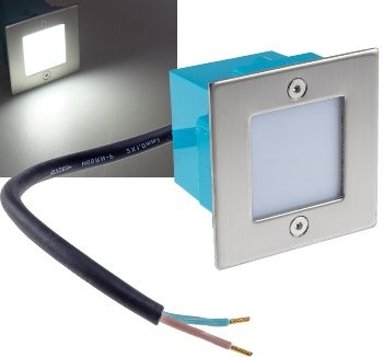 LED-Einbauleuchte Cuadrado Q9 Edelstahl-Front, 9 LEDs, weiß