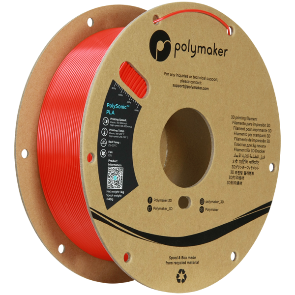 High Speed 1,75mm Rot Polymaker PolySonic PLA 1kg