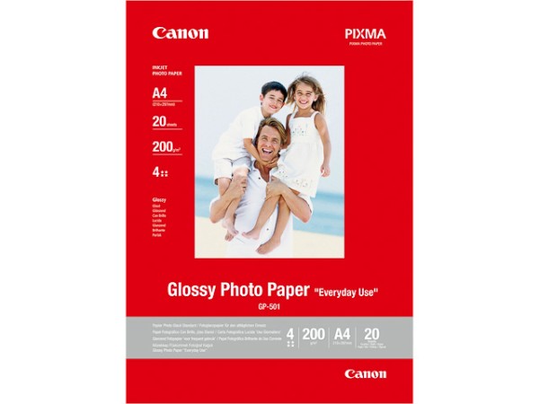Gp501 Canon Fotopapier A4 0775B082 20 Blatt 200gr Glänzend