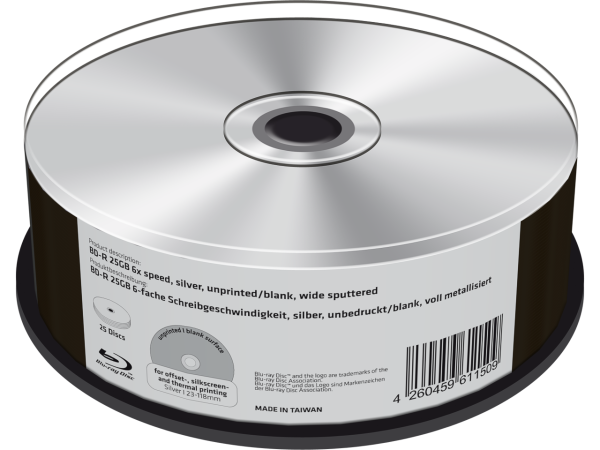 MEDIARANGE BD-R 25GB 6x (25) CB WORM MR513 Blu-ray Cake Box