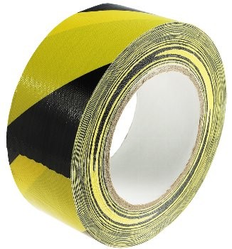 Profi Gewebe-Klebeband schwarz / gelb Industrie-Markierungsband, 50mm x 25m