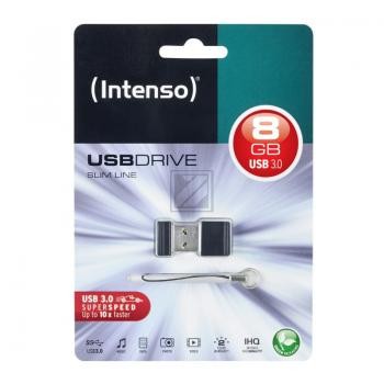 INTENSO USB STICK 3.0 8GB SCHWARZ 3532460 Slim Line