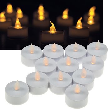 12er Set LED Teelicht / LED-Kerze flackerndes Licht wie echte Kerzen