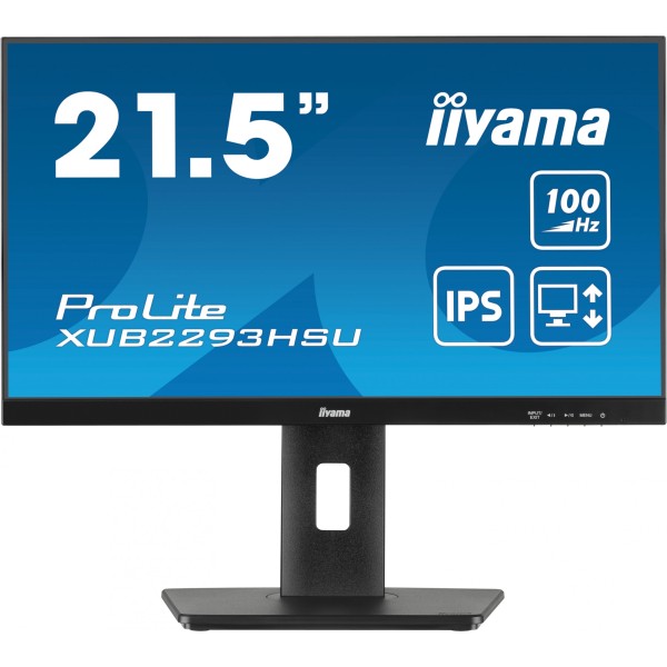 54,5cm/21,5" (1920x1080) Iiyama ProLite XUB2293HSU-B6 16:9 FHD IPS 100Hz 1ms HDMI DP USB LS Black