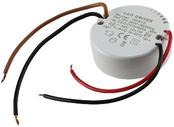 LED-Trafo KS-12R 12W, 3-45V= rund Ein 220-240V, Aus 350mA Konstantstrom
