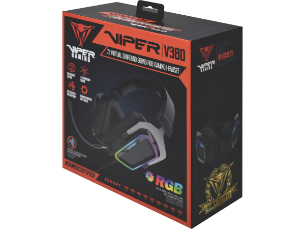 VIPER V380 7.1 SURROUND GAMING HEADSET PV3807UMXEK Kabel/Mikrofon/schwarz