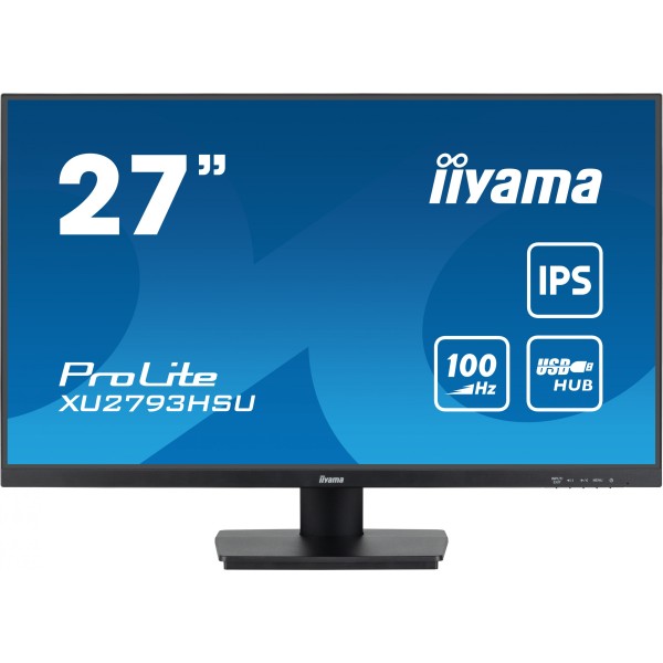 68,6cm/27" (1920x1080) Iiyama ProLite XU2793HSU-B6 16:9 FHD IPS 1ms 100Hz HDMI DP USB Speaker Black