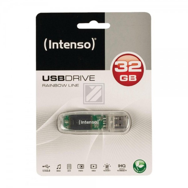 INTENSO USB STICK 2.0 32GB TRANSPARENT 3502480 Rainbow Line