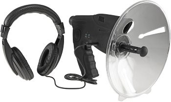 Parabol-Richtmikrofon PRM-1 mit Kopfhörer und Aufnahmefunktion