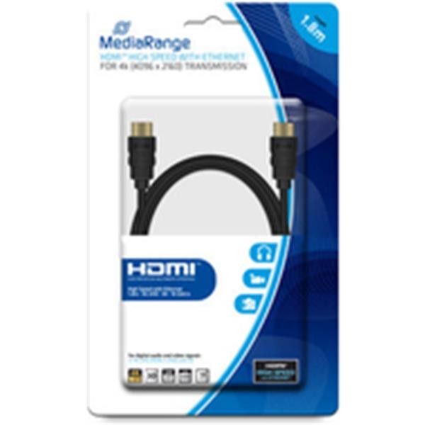 MEDIARANGE HDMI HIGH SPEED KABEL 1,8m MRCS156 schwarz 18GB/s
