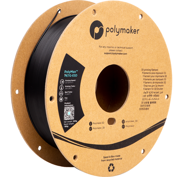 Polymaker PolyMax PETG-ESD 2,85mm schwarz 500g