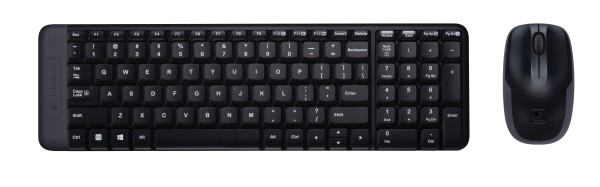 Logitech Wireless Combo MK220 Tastatur+Maus QWERTY US International 920-003161 kabellos schwarz