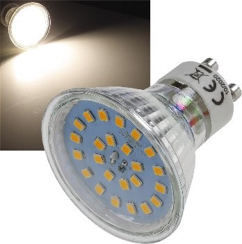 LED Strahler GU10 "H55 SMD" 120°, 4000k, 460lm, 230V/4W, neutralweiß