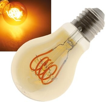 LED Glühlampe E27 Vintage G70 2000k, 249lm, 230V/4W, warmweiß/amber