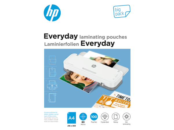 HP Everyday Laminierfolien A4 9154 100 Blatt 80Mic