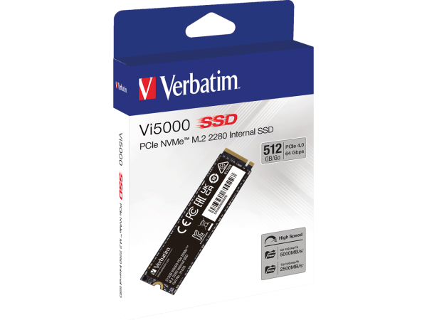 VERBATIM VI5000 SSD 512GB 31825 PCIe4 NVMe M.2 intern