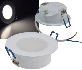 LED-Einbauleuchte Flat-30 FR-R 4200K Ø85x30mm, 5W, 500lm, IP44, rund, weiß