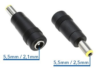 Netzteil Adapter Stecker / Buchse Stecker 5,5/2,5mm auf Buchse 5,5/2,1mm