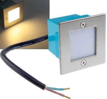 LED-Einbauleuchte Cuadrado Q9 Edelstahl-Front, 9 LEDs, warmweiß