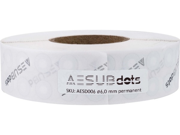 AESUBDOTS TARGETS BLACK+WHITE 6mm AESD005 SCANNING TARGETS 6000Stk/Rolle