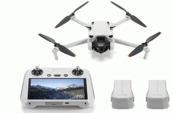 DJI Mini 3 Fly More Combo Drohne + DJI RC Fernsteuerung mit Display, grau