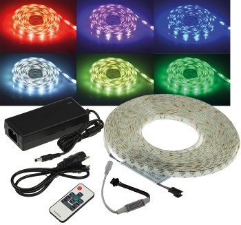 RGB LED-Strip Set RGB-1000 RF 10m Stripe, Netzteil, Funk-Fernbedienung