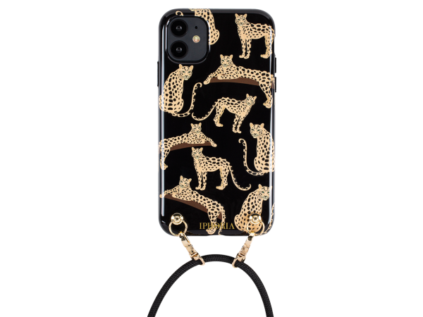 17755 IPHORIA NECKLACE CASE IPHONE 12 Handyhuelle Leopard Mosaic schwarz